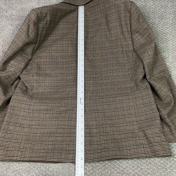 Lauren Ralph Lauren Houndstooth Blazer Sport Coat Men's 44S Brown Tweed 2 Button - Picture 14 of 15